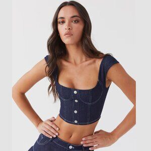 NWT Peppermyo Denim Bustier Top